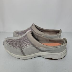 NIB Easy Spirit Argyle Light Gray Slip On Walking Clogs